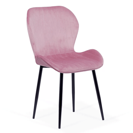 Scaun living roz catifea cadru negru BUC248 Princess Manor