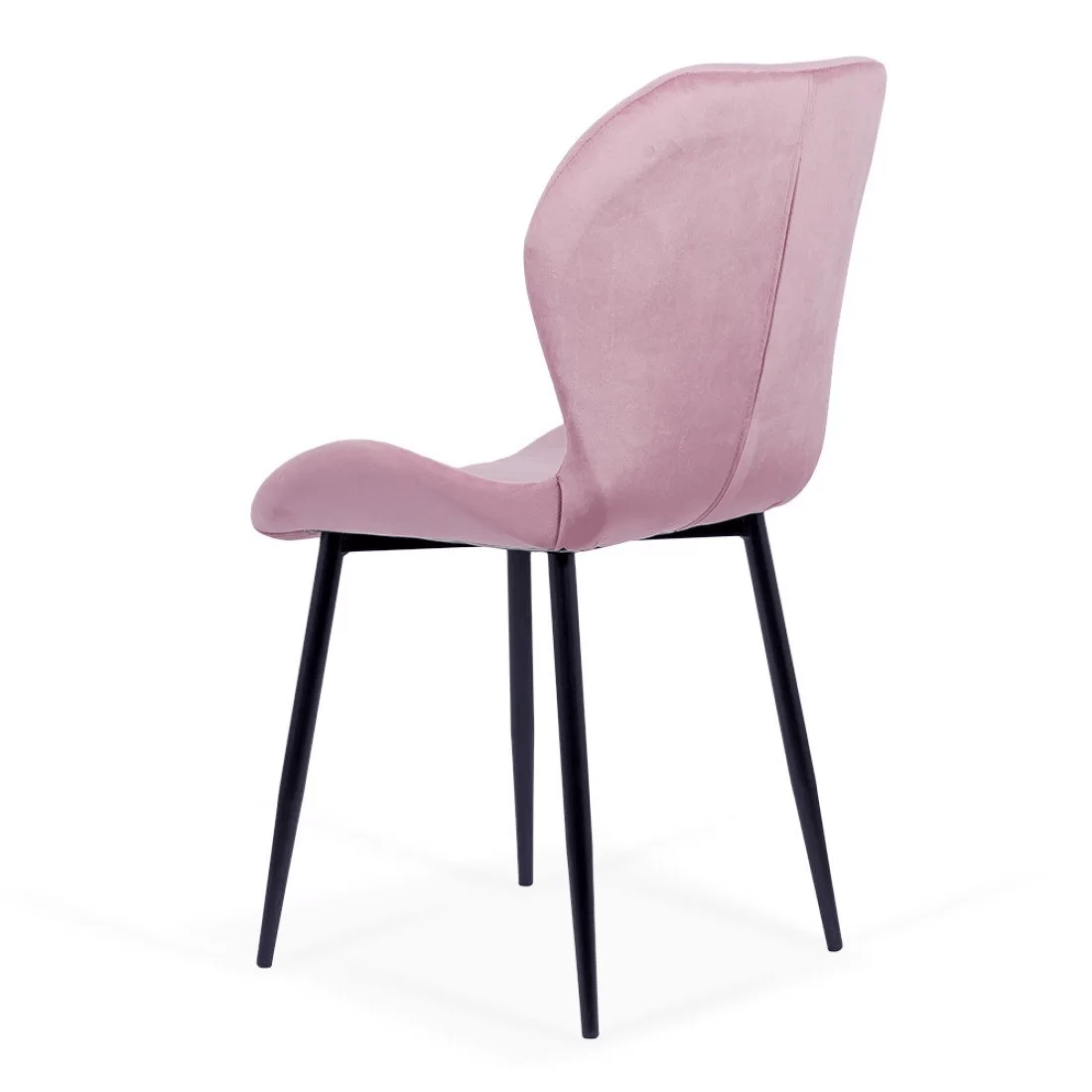 Scaun living roz catifea cadru negru BUC248 Princess Manor