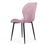 Scaun living roz catifea cadru negru BUC248 Princess Manor