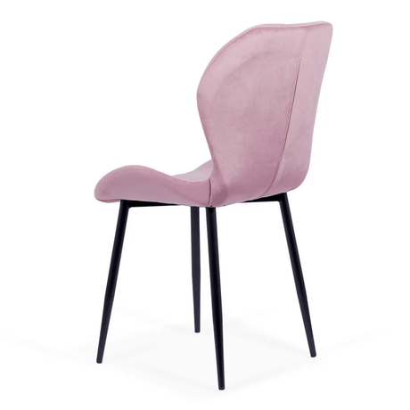 Scaun living roz catifea cadru negru BUC248 Princess Manor