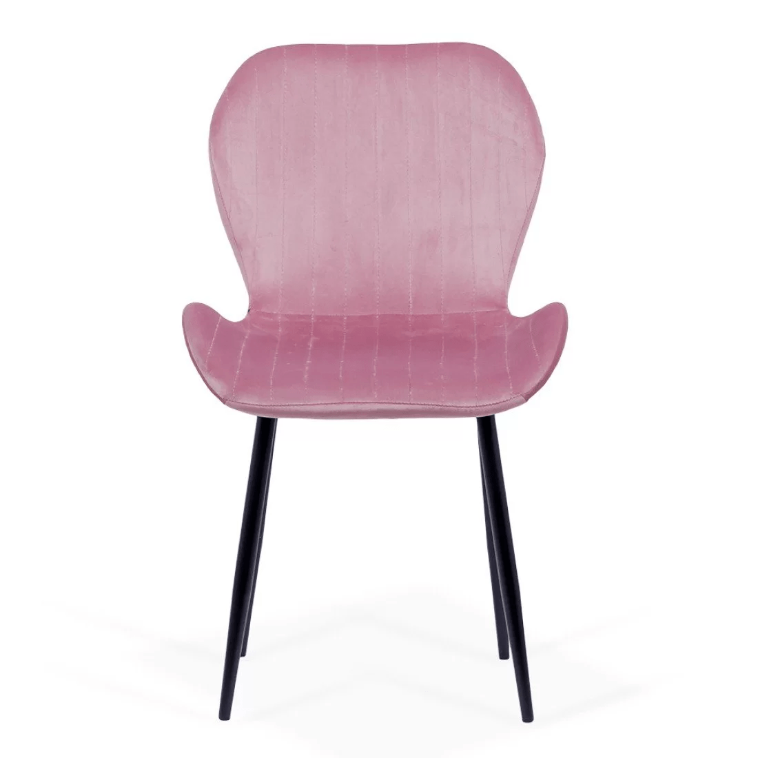 Scaun living roz catifea cadru negru BUC248 Princess Manor