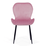 Scaun living roz catifea cadru negru BUC248 Princess Manor
