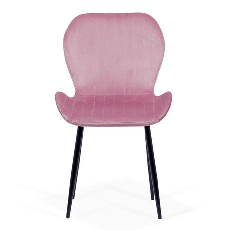 Scaun living roz catifea cadru negru BUC248 Princess Manor