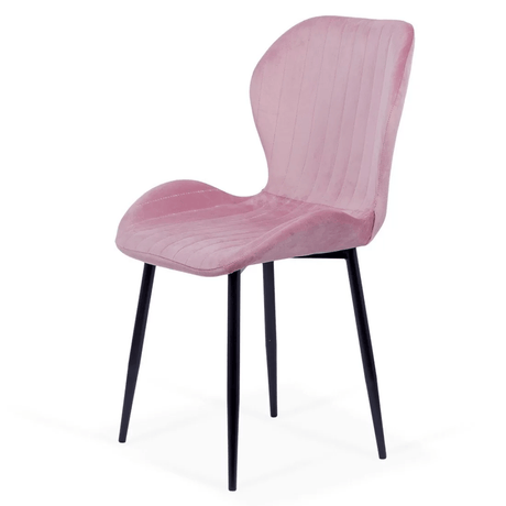 Scaun living roz catifea cadru negru BUC248 Princess Manor