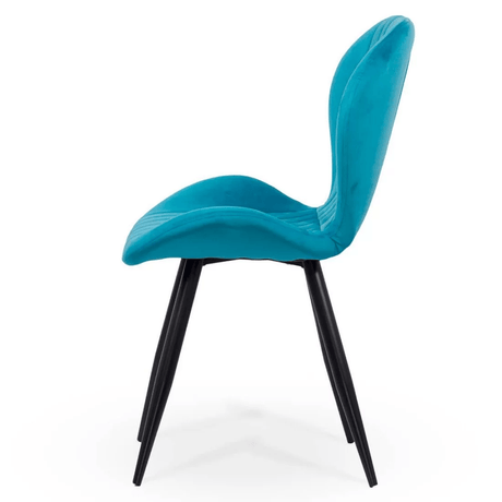 Scaun living turcoaz catifea cadru negru BUC248 Princess Manor