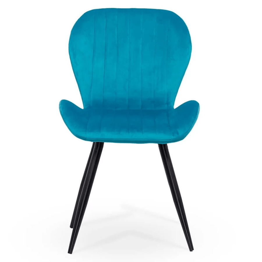 Scaun living turcoaz catifea cadru negru BUC248 Princess Manor