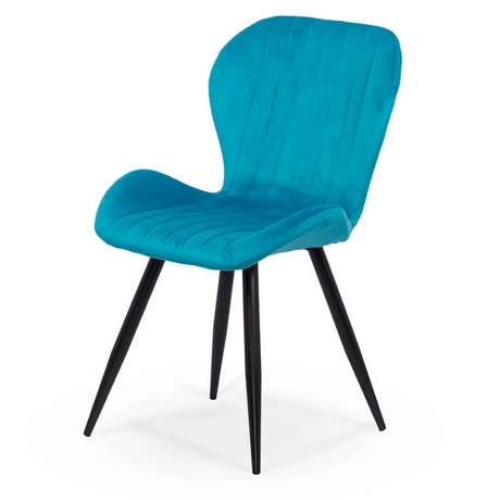 Scaun living turcoaz catifea cadru negru BUC248 Princess Manor