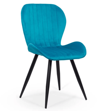 Scaun living turcoaz catifea cadru negru BUC248 Princess Manor