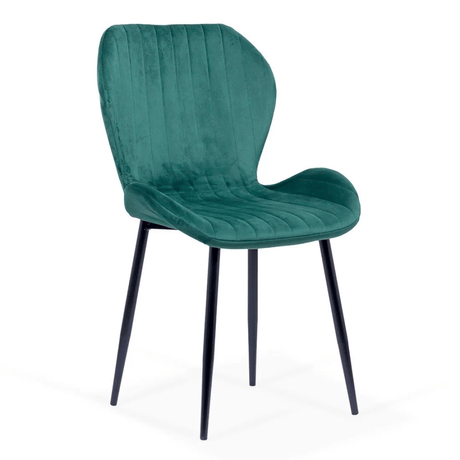 Scaun living verde catifea cadru negru BUC248 Princess Manor