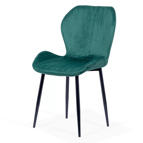 Scaun living verde catifea cadru negru BUC248 Princess Manor