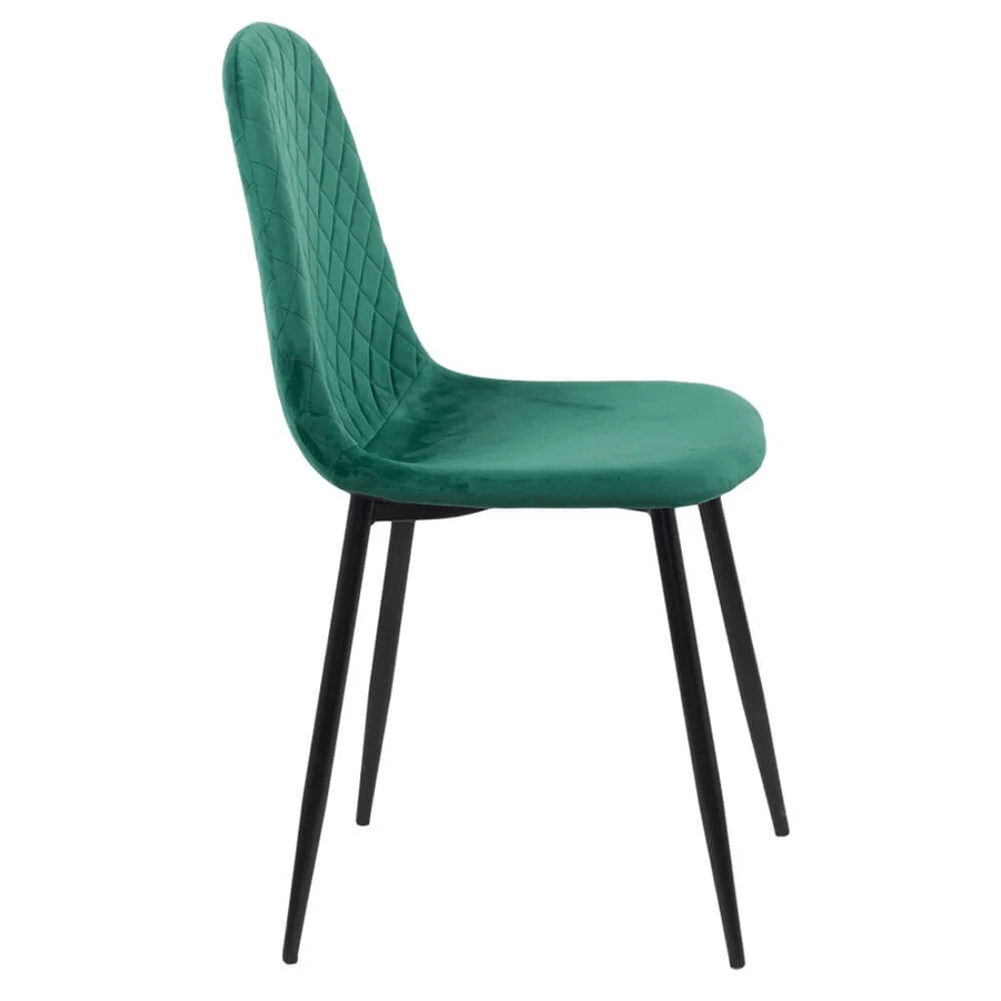 Scaun living verde catifea picioare metalice BUC237X Loft