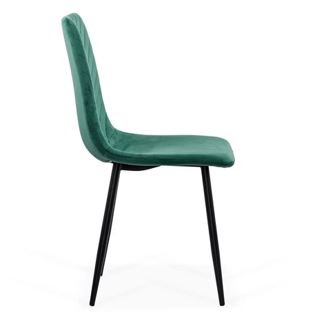 Scaun living verde catifea picioare metalice negre BUC208 Forest
