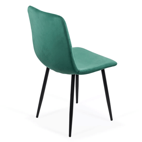 Scaun living verde catifea picioare metalice negre BUC208 Forest