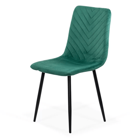 Scaun living verde catifea picioare metalice negre BUC208 Forest