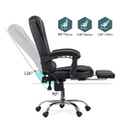 Scaun masaj extensibil negru piele 120 kg OFF418M Resto