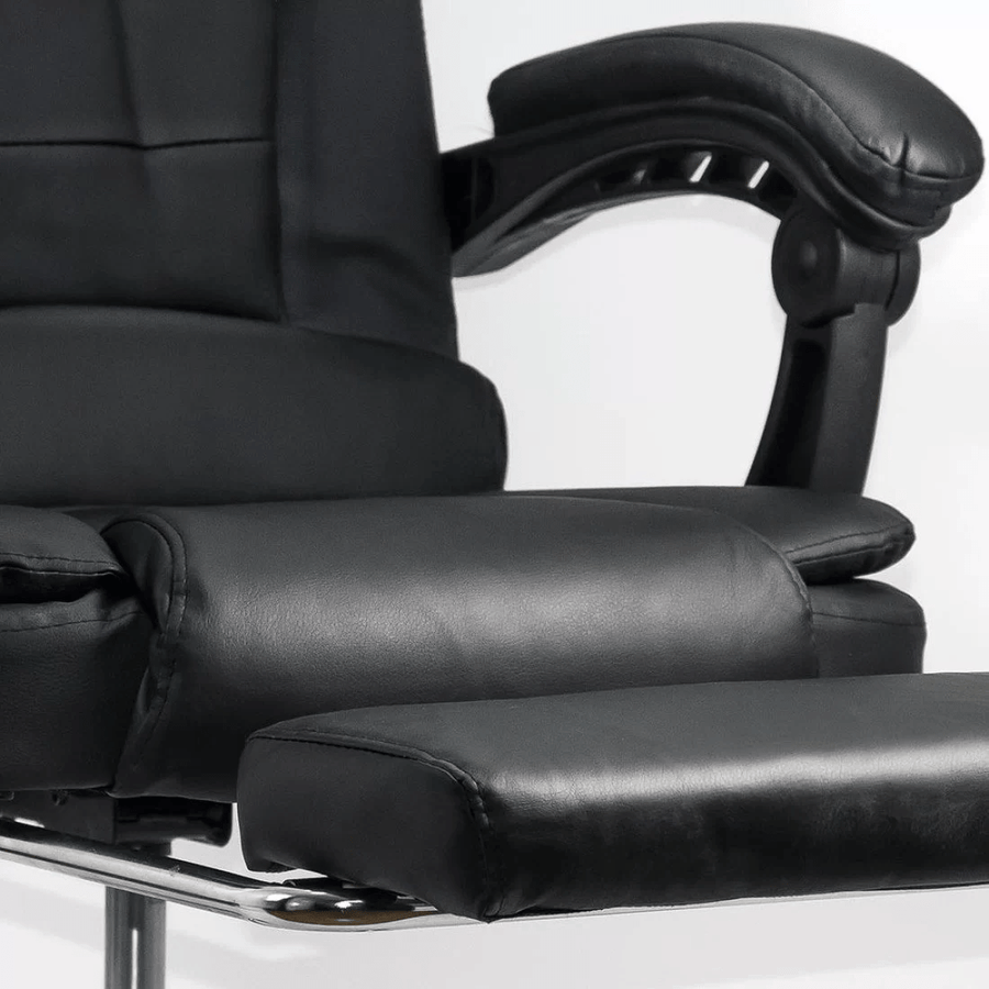 Scaun masaj extensibil negru piele 120 kg OFF418M Resto