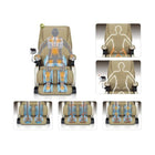 Scaun masaj role piele bej motorizat reclinabil pat functie incalzire 37 perne aer dual VHD iRest A18-3 DHT
