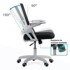 Scaun negru cadru alb 80 kg reclinabil 120 grade OFF6261 Playtech