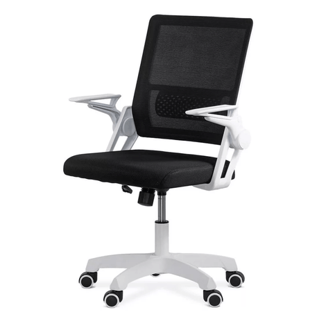 Scaun negru cadru alb 80 kg reclinabil 120 grade OFF6261 Playtech