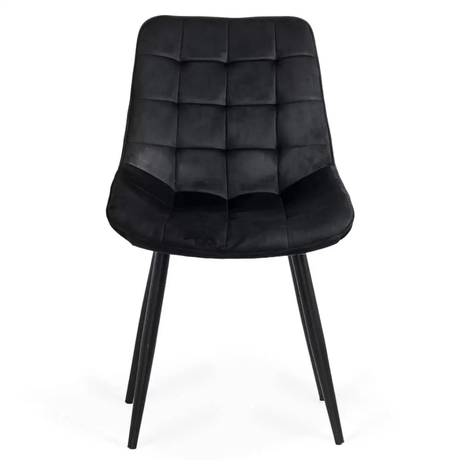 Scaun negru catifea cadru metalic negru BUC206 Cote D'Azur