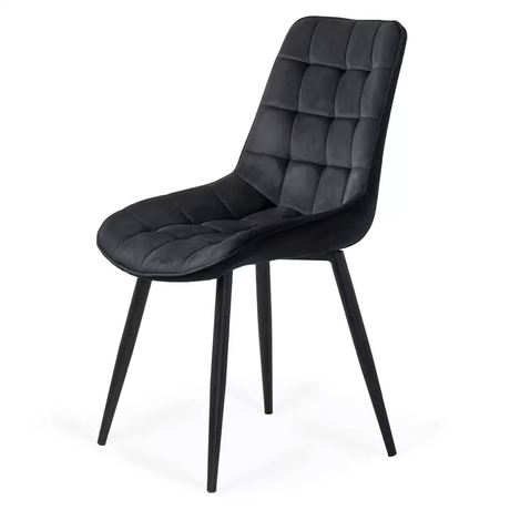 Scaun negru catifea cadru metalic negru BUC206 Cote D'Azur