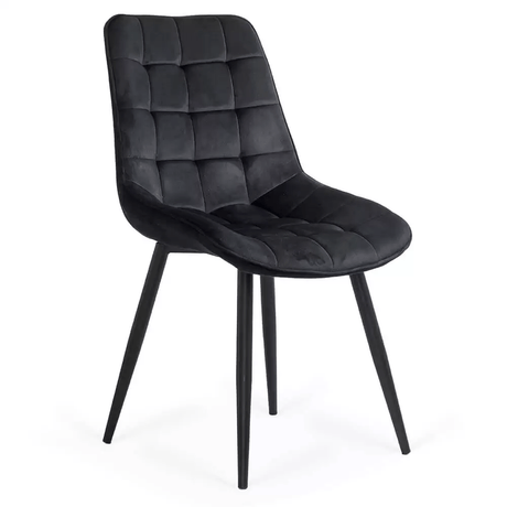Scaun negru catifea cadru metalic negru BUC206 Cote D'Azur