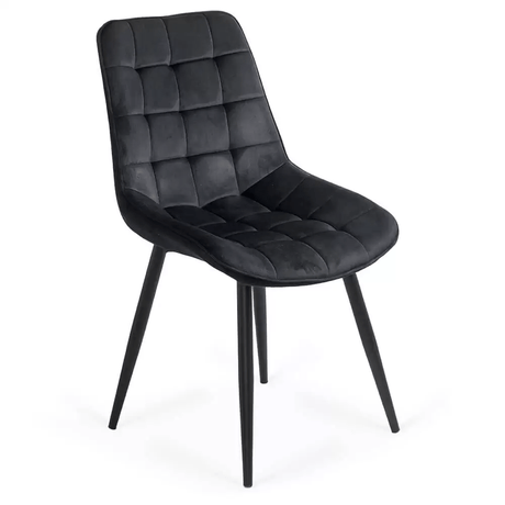 Scaun negru catifea cadru metalic negru BUC206 Cote D'Azur