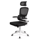 Scaun negru stofa cadru alb brate rabatabile OFF432 Artech