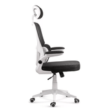 Scaun negru stofa cadru alb brate rabatabile OFF432 Artech