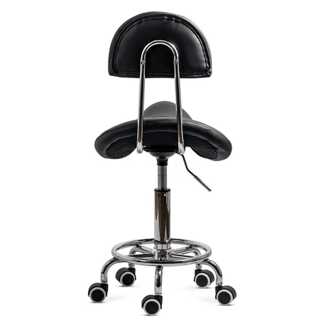 Scaun tehnic piele cadru cromat reglabil OFF1022 Rider NEGRU