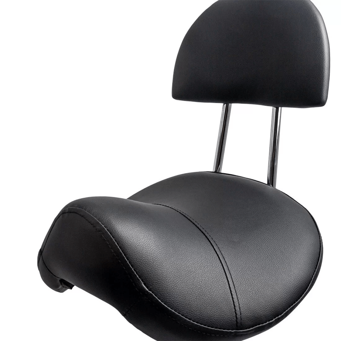 Scaun tehnic piele cadru cromat reglabil OFF1022 Rider NEGRU