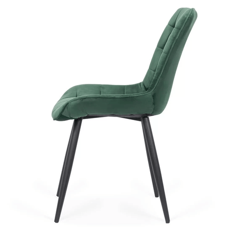 Scaun verde catifea cadru metalic negru BUC206 Cote D'Azur