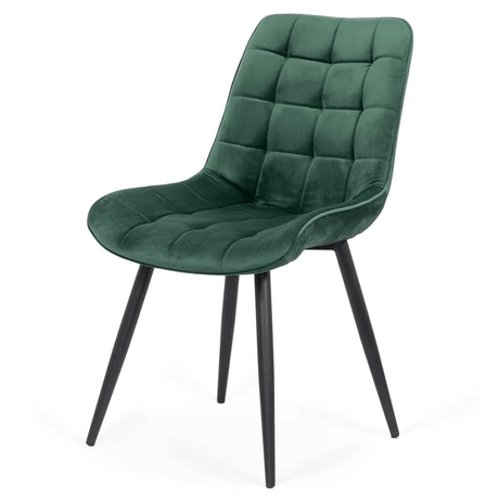 Scaun verde catifea cadru metalic negru BUC206 Cote D'Azur