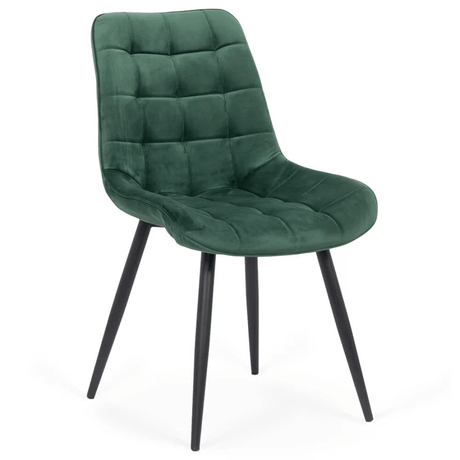 Scaun verde catifea cadru metalic negru BUC206 Cote D'Azur