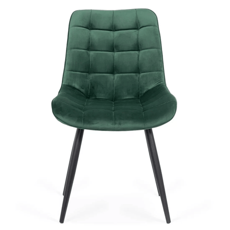 Scaun verde catifea cadru metalic negru BUC206 Cote D'Azur