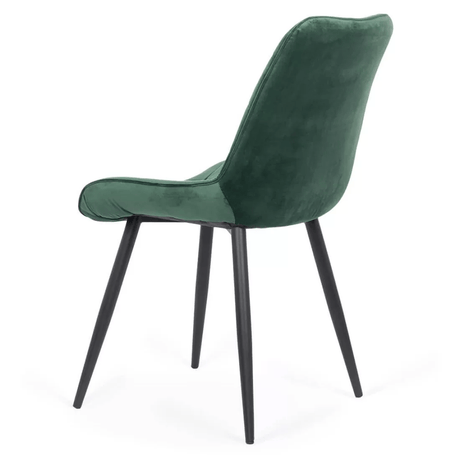 Scaun verde catifea cadru metalic negru BUC206 Cote D'Azur