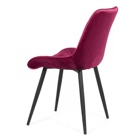 Scaun visiniu catifea cadru metalic negru BUC206 Cote D'Azur