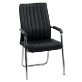 Scaune asteptare negre piele cadru cromat HRC614 Oslo Stripes