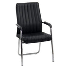 Scaune asteptare negre piele cadru cromat HRC614 Oslo Stripes