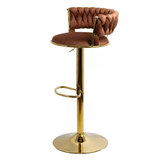 Scaun bar catifea cadru auriu ajustabil ABS118 Cloudberry