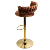 Scaun bar catifea cadru auriu ajustabil ABS118 Cloudberry