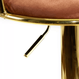 Scaun bar catifea cadru auriu ajustabil ABS118 Cloudberry