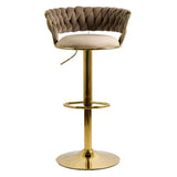 Scaun bar catifea cadru auriu ajustabil ABS118 Cloudberry