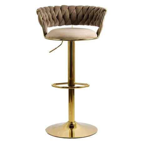 Scaun bar catifea cadru auriu ajustabil ABS118 Cloudberry