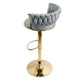 Scaun bar catifea cadru auriu ajustabil ABS118 Cloudberry