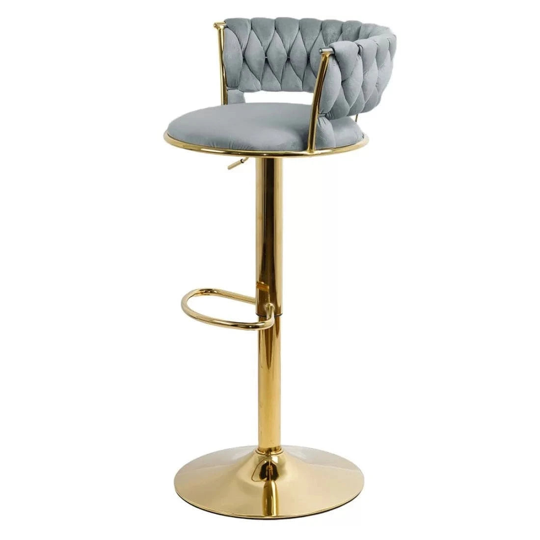 Scaun bar catifea cadru auriu ajustabil ABS118 Cloudberry