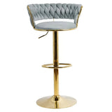 Scaun bar catifea cadru auriu ajustabil ABS118 Cloudberry