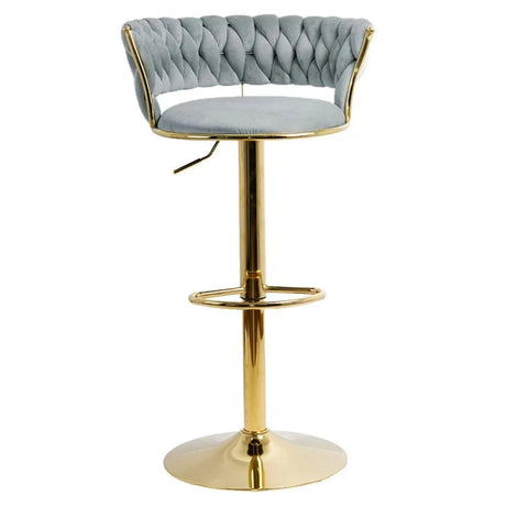 Scaun bar catifea cadru auriu ajustabil ABS118 Cloudberry