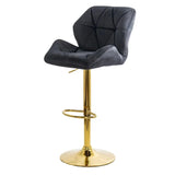 Scaun bar catifea cadru auriu reglabil ABS148 Diamond Ray