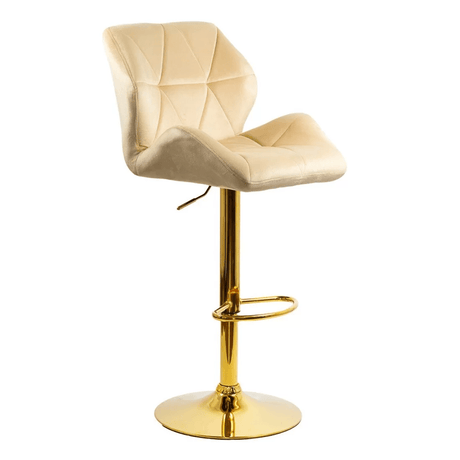 Scaun bar catifea cadru auriu reglabil ABS148 Diamond Ray BEJ